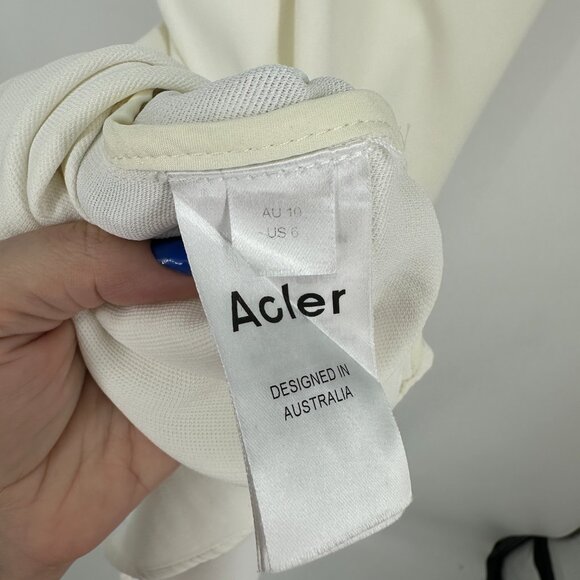 Acler Indiannah Cowl Drape Neck Maxi Dress Ivory Jersey Size 6 - Picture 10 of 12